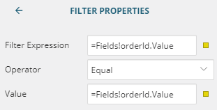 Filter Properties for TableOrderDetails