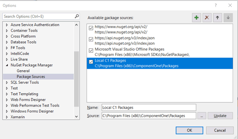 Using ComponentOne Winforms Controls with the NuGet Package Manager