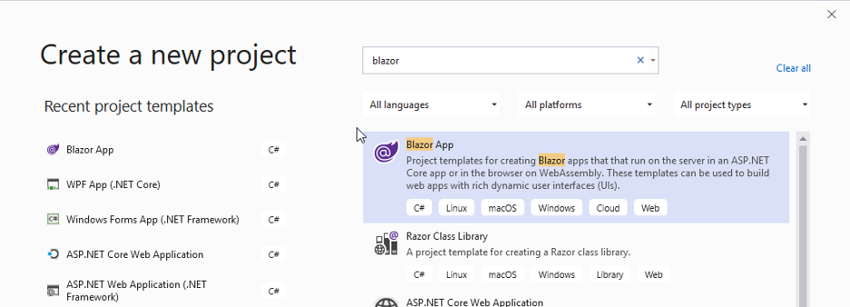 Blazor FlexGrid - Using Entity Framework Core and an SQL Server