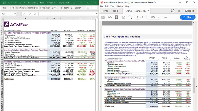 Excel-Bereiche innerhalb von PDF rendern