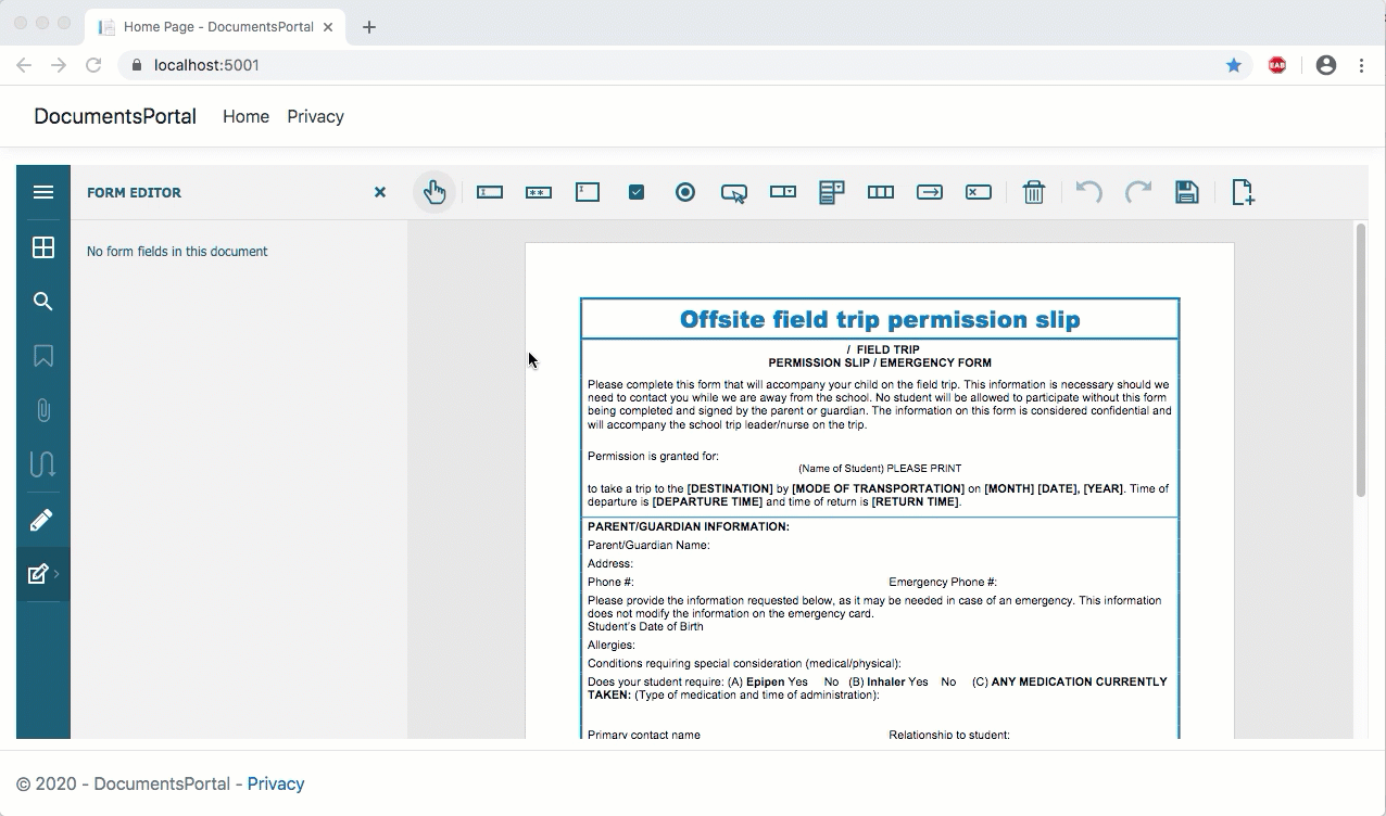 pdf form filler asp.net